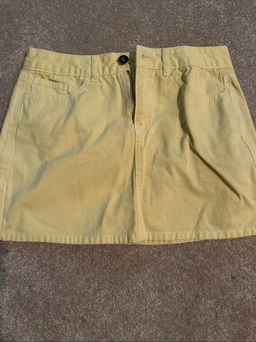 SMITH Yellow Mini Skirt with Front Button